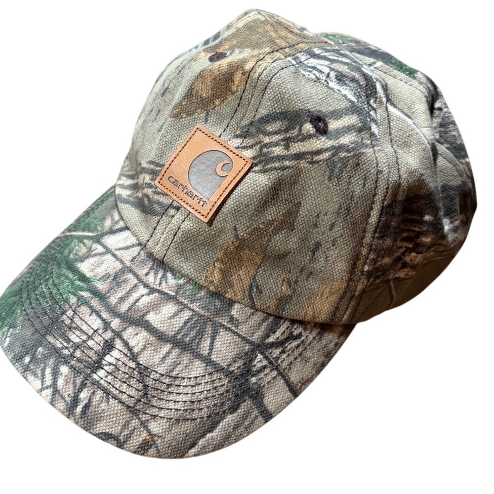 Carhartt Kids RealTree Camo Baseball Hat Adjustable Canvas Logo Cap OSFM